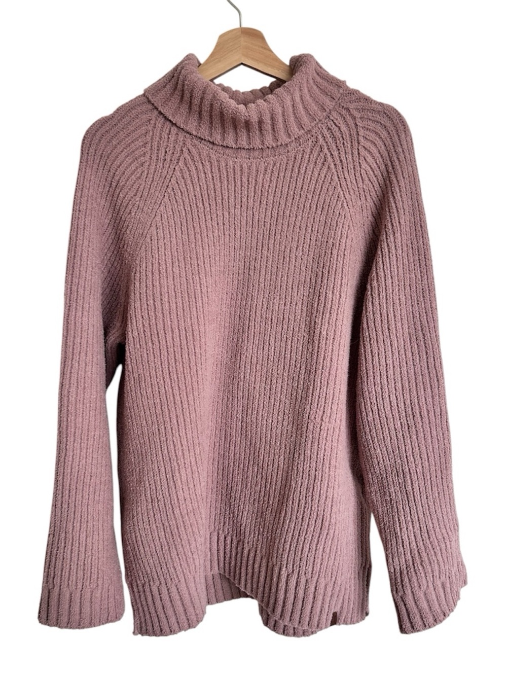 Roots Pink Ribbed Turtleneck Sweater